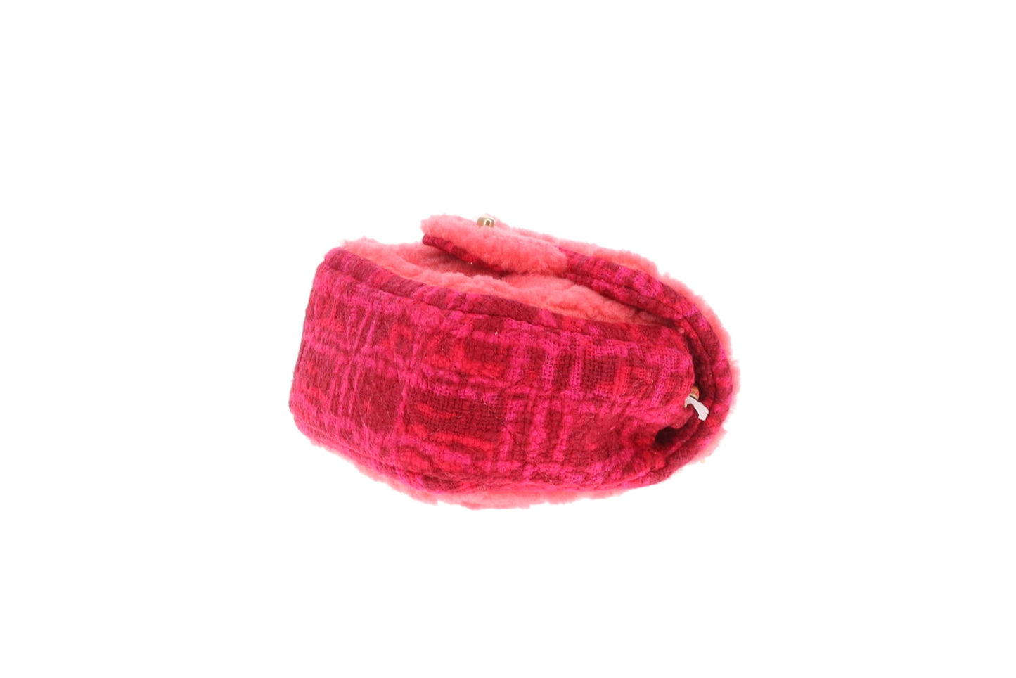 Chanel Classic Mini Square Pink Shearling and Tweed 2020