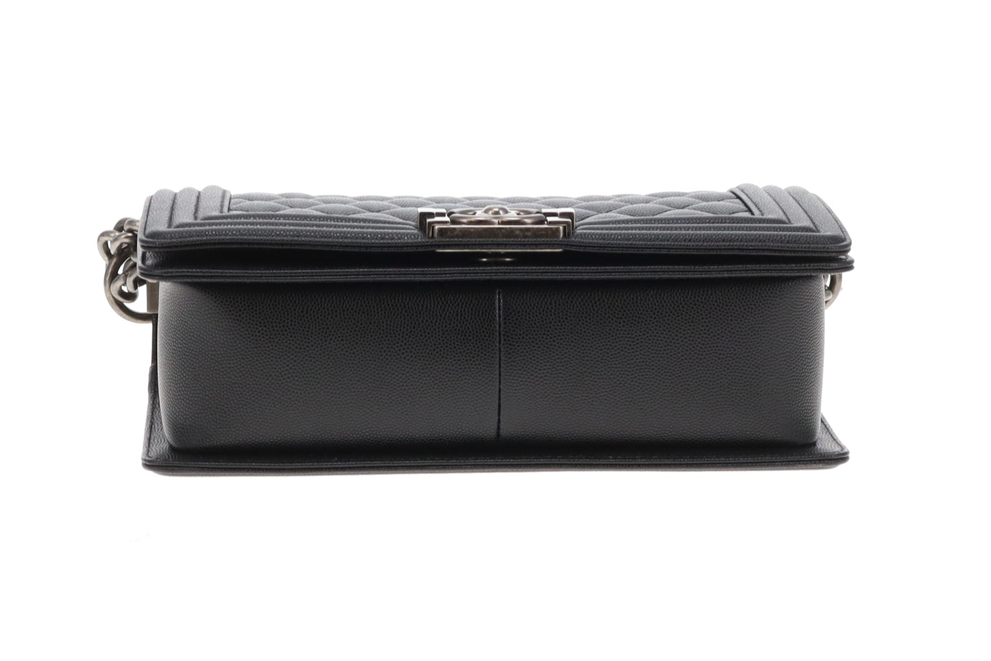 Chanel Boy Bag Medium Black with Ruthenium HW (NFID)