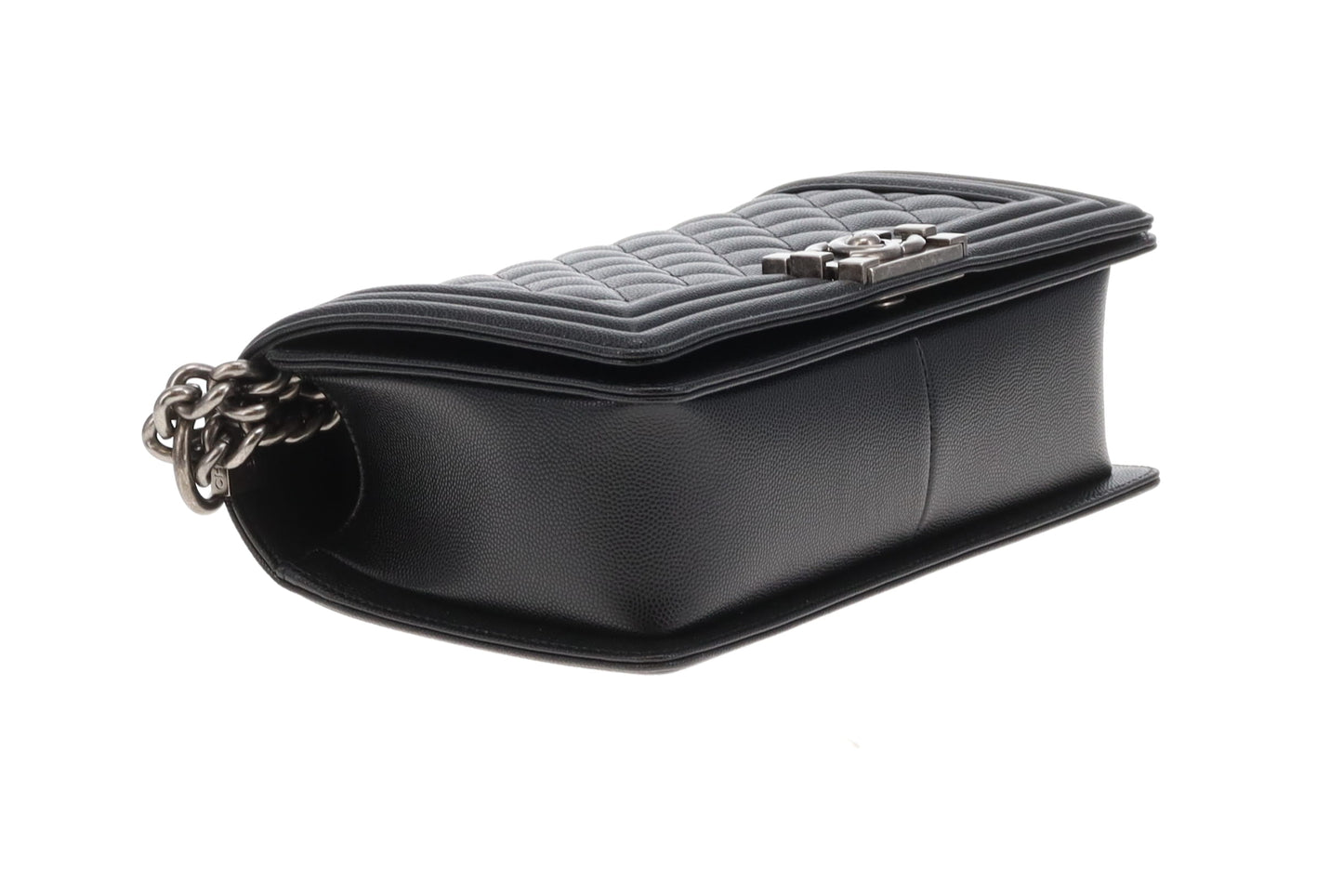 Chanel Boy Bag Medium Black with Ruthenium HW (NFID)