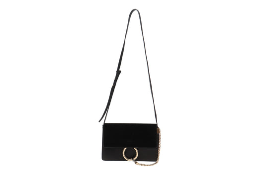 Chloe Small Faye Black Suede/Leather