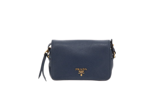 Prada Flap Crossbody Navy GHW