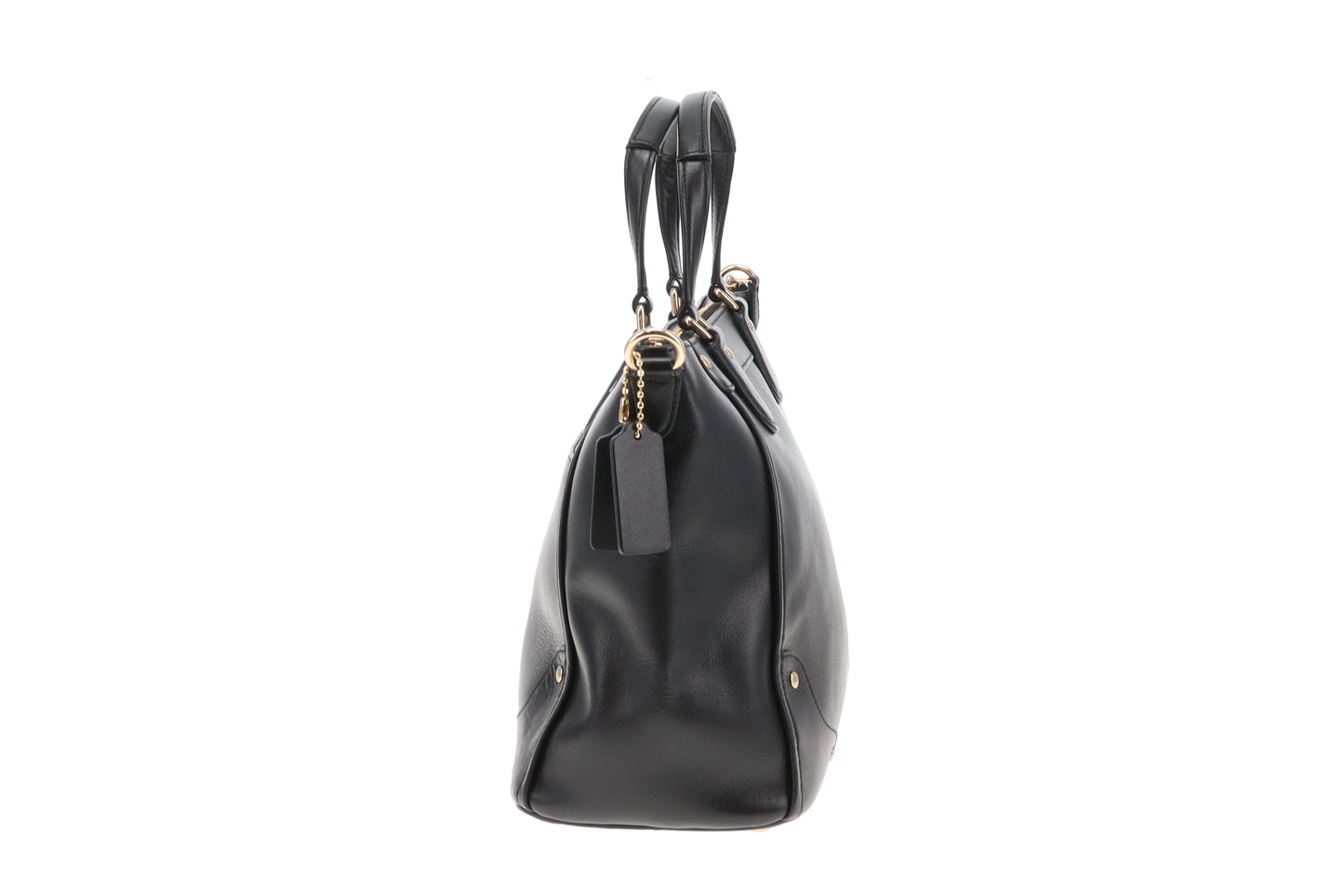 Coach Tote with Strap Black Smooth Leather