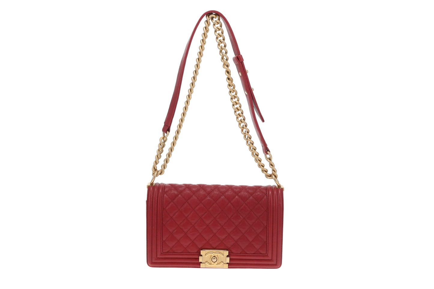 Chanel Boy Bag New Medium In Red Soft Caviar 2018/19