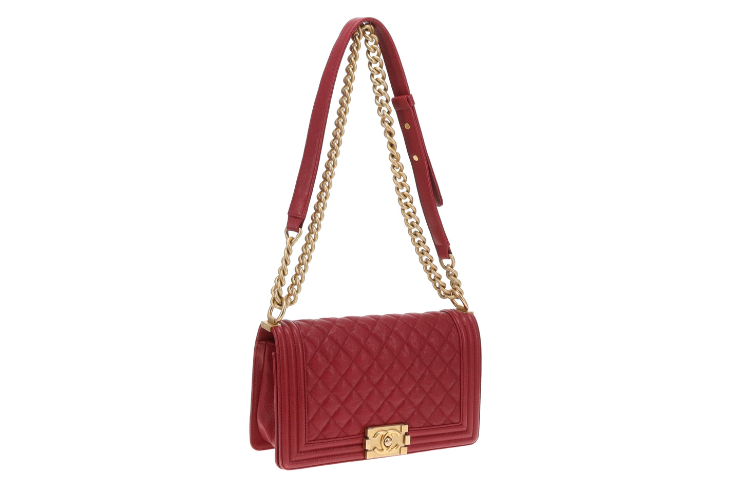 Chanel Boy Bag New Medium In Red Soft Caviar 2018/19