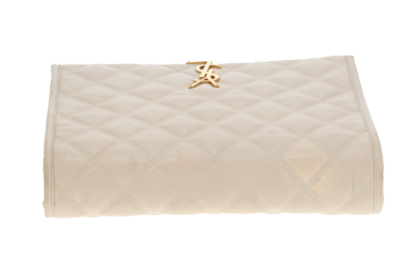 Saint Laurent Becky Quilted Leather Chain Bag In Beige