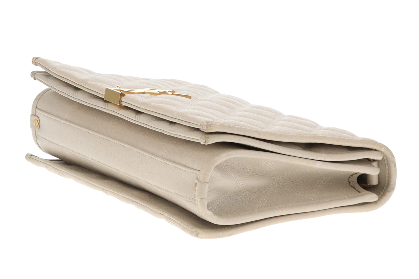 Saint Laurent Becky Quilted Leather Chain Bag In Beige