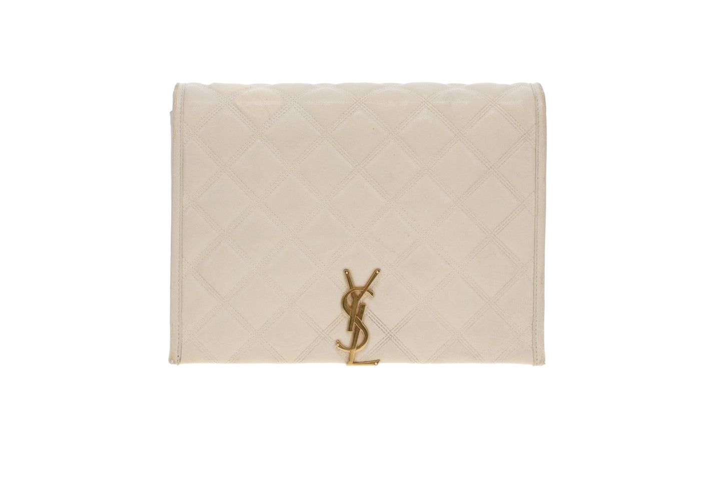 Saint Laurent Becky Quilted Leather Chain Bag In Beige