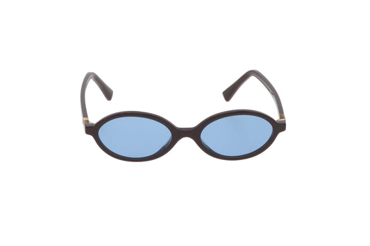Miu Miu Sunglasses SMu 04Z Mini Oval Dark Brown & Blue Lens