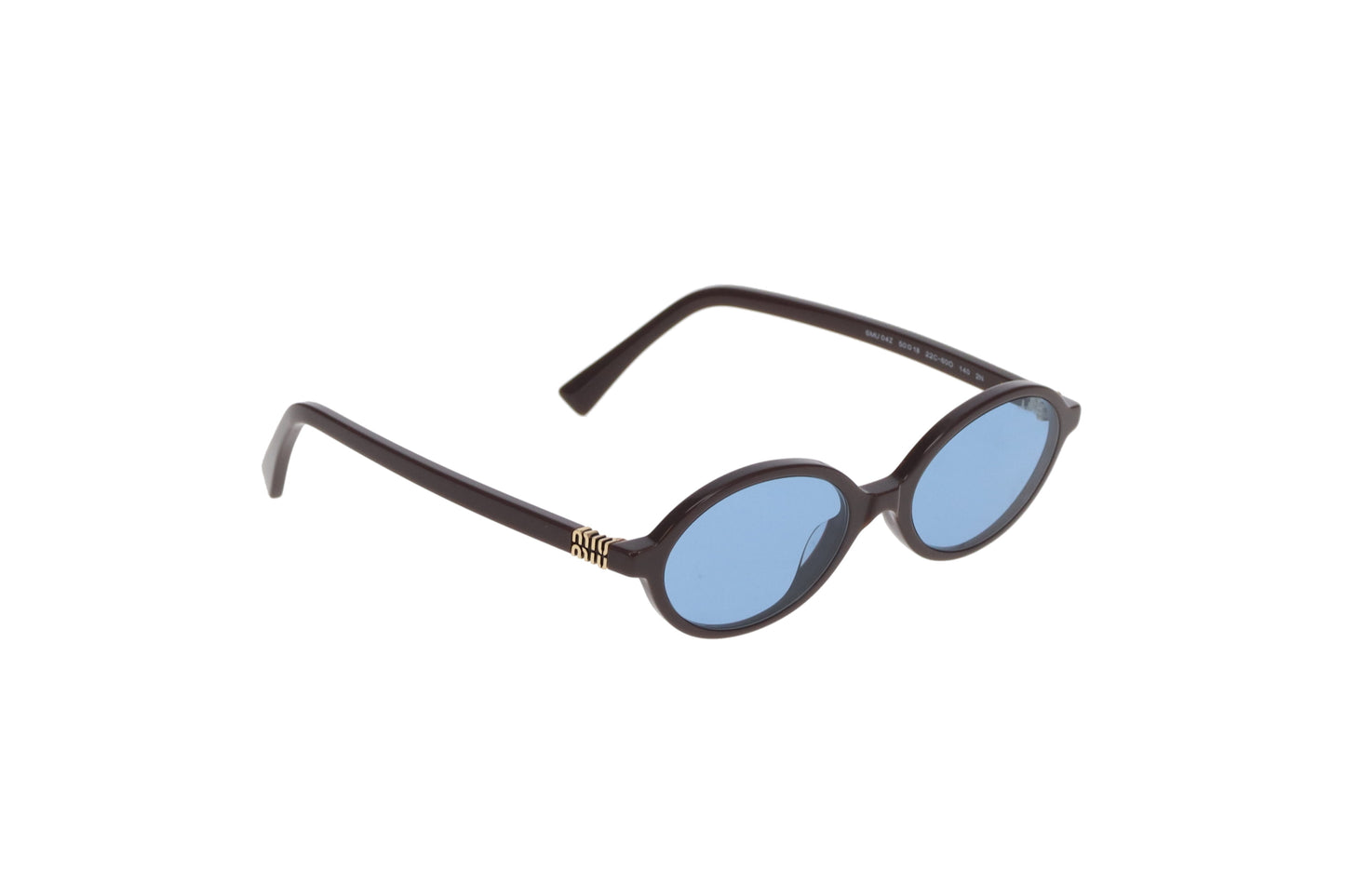 Miu Miu Sunglasses SMu 04Z Mini Oval Dark Brown & Blue Lens