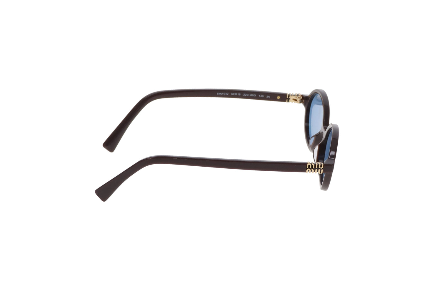Miu Miu Sunglasses SMu 04Z Mini Oval Dark Brown & Blue Lens