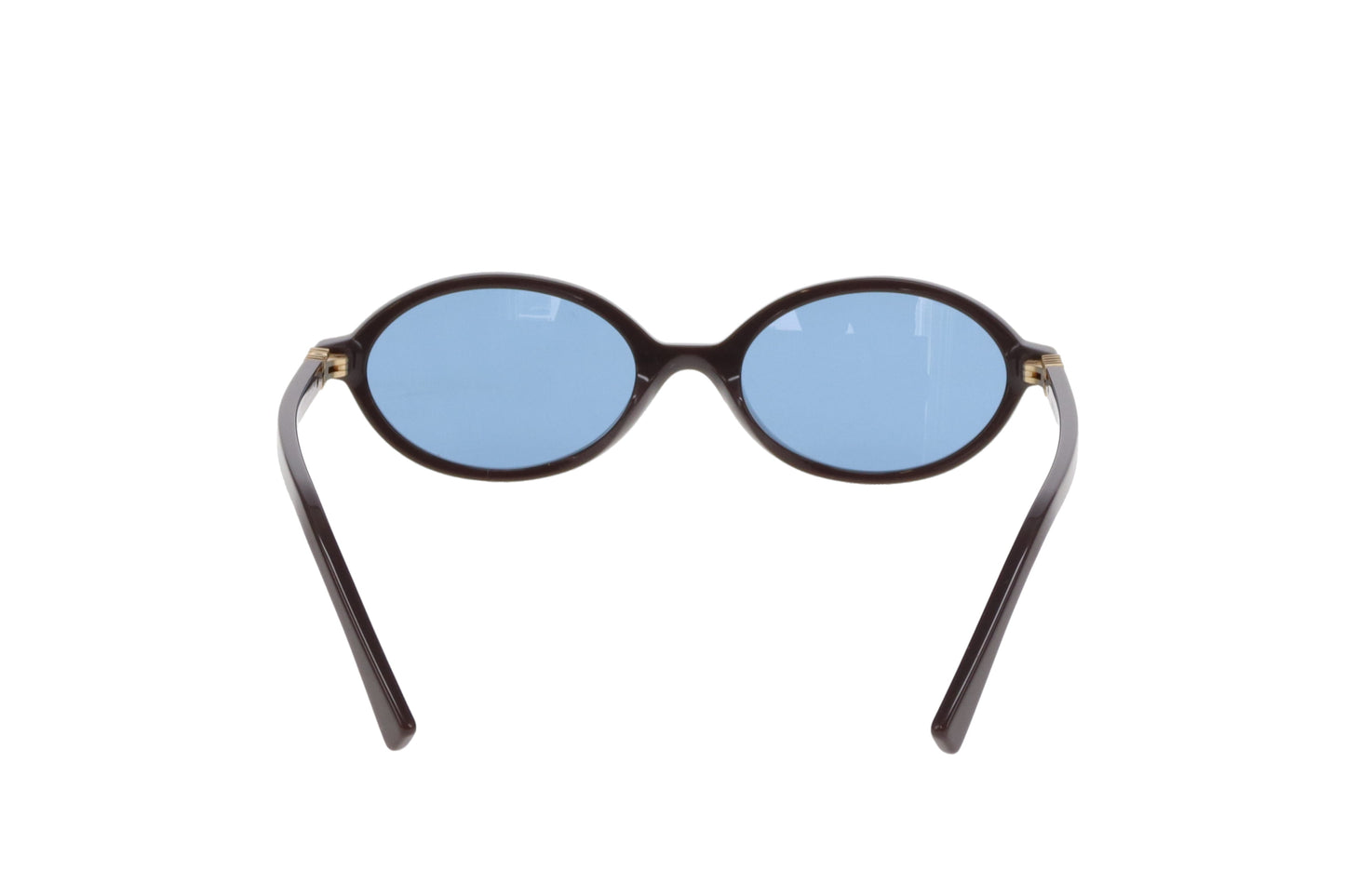 Miu Miu Sunglasses SMu 04Z Mini Oval Dark Brown & Blue Lens