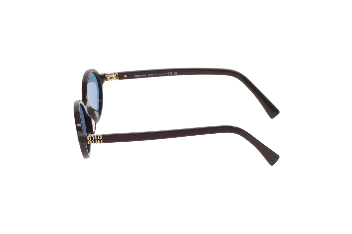 Miu Miu Sunglasses SMu 04Z Mini Oval Dark Brown & Blue Lens