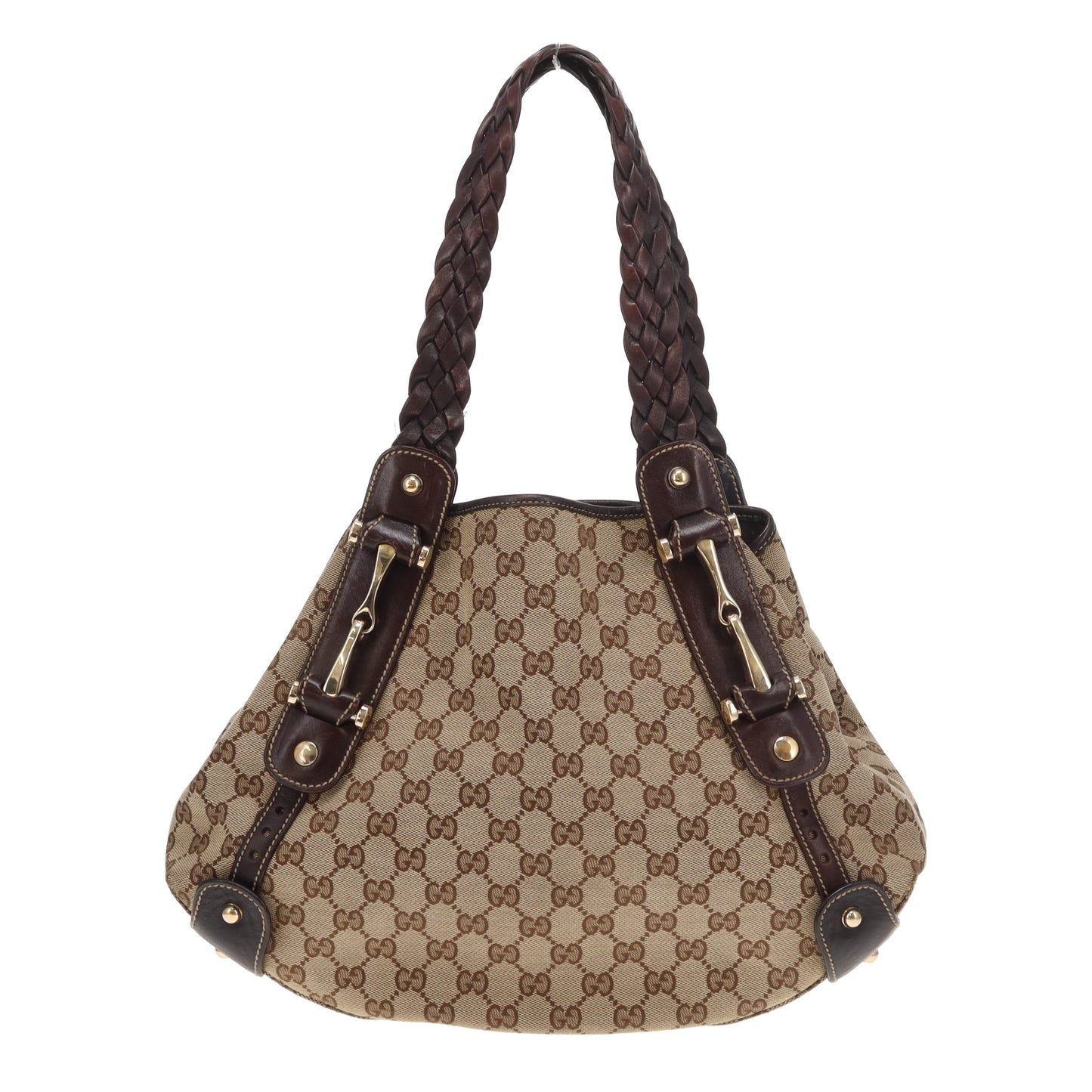 Gucci Pelham Horsebit Shoulder Bag GG Canvas Vintage