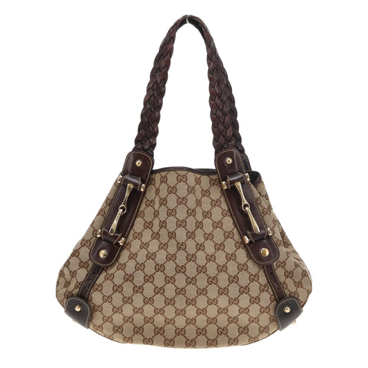 Gucci Pelham Horsebit Shoulder Bag GG Canvas Vintage