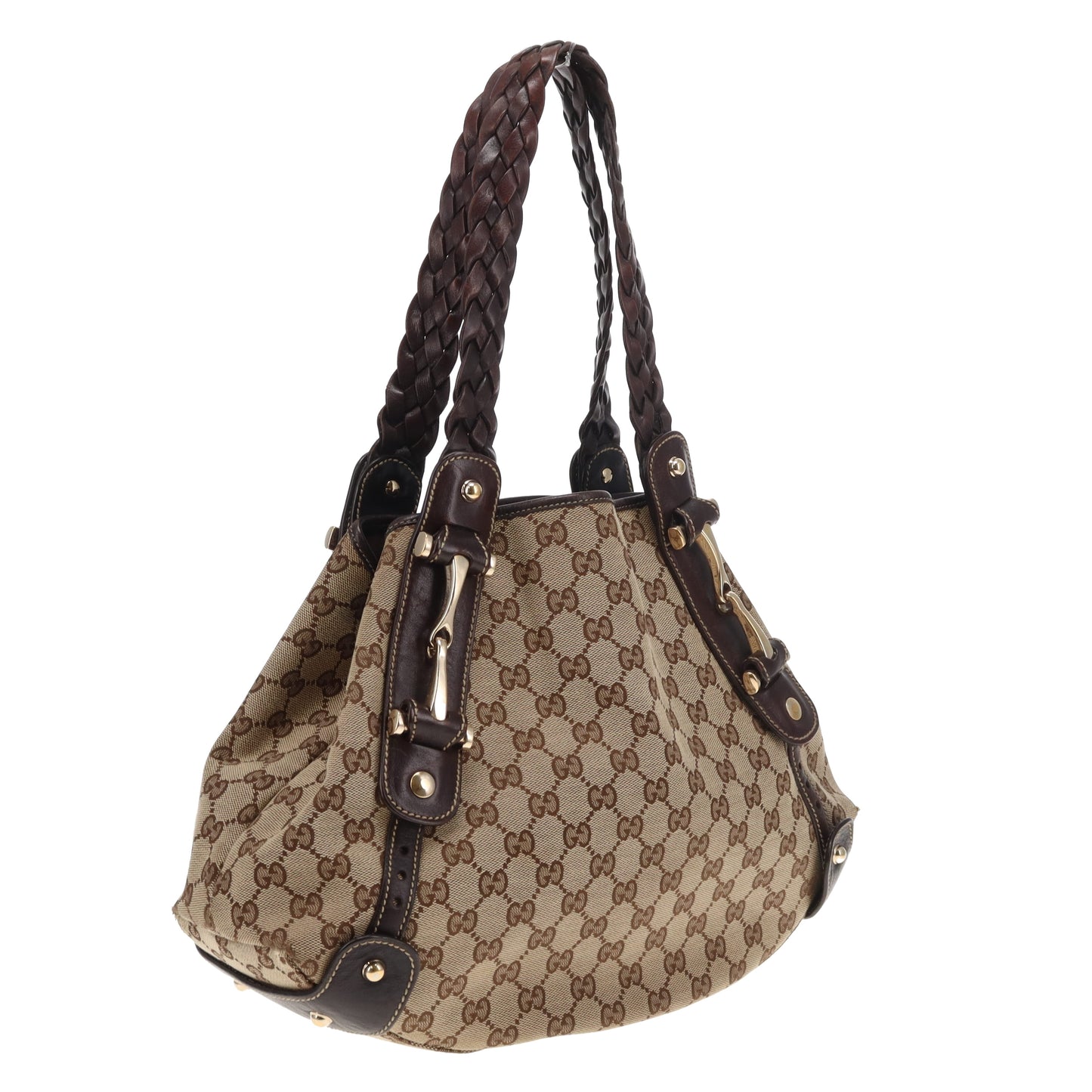 Gucci Pelham Horsebit Shoulder Bag GG Canvas Vintage