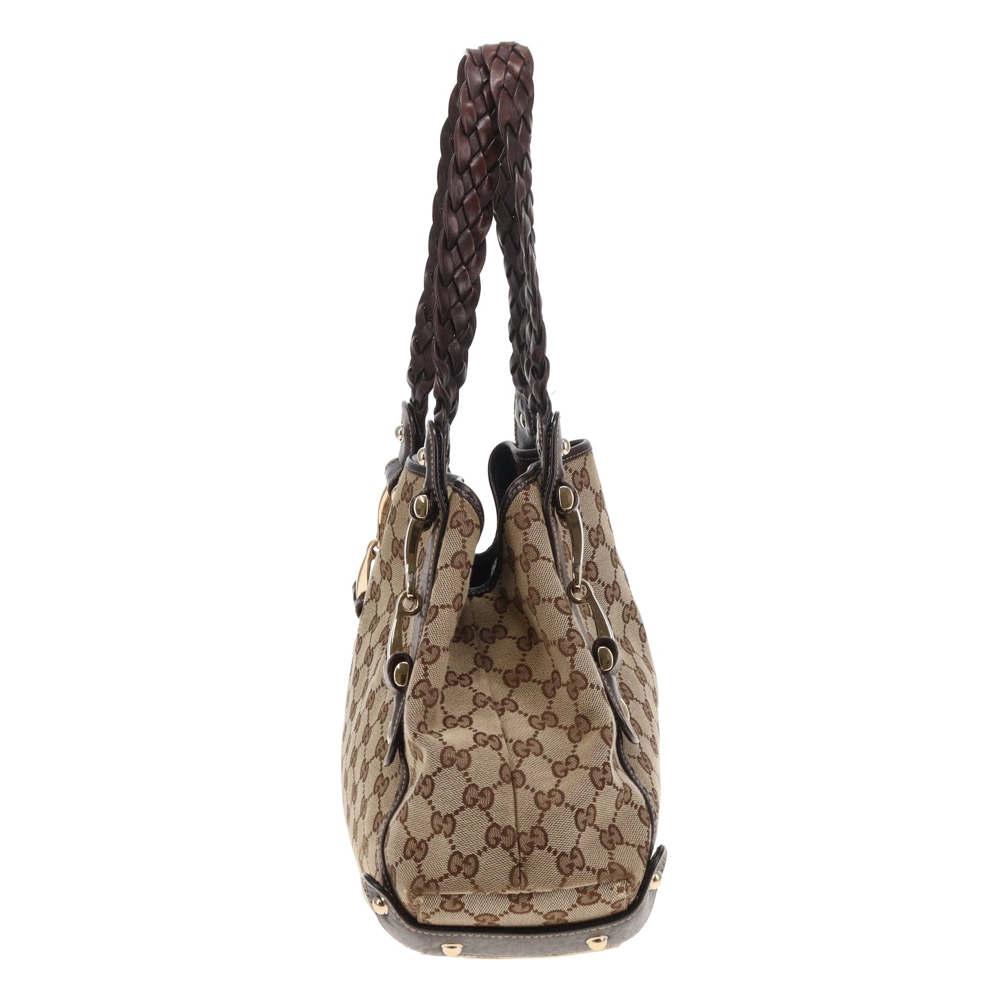 Gucci Pelham Horsebit Shoulder Bag GG Canvas Vintage