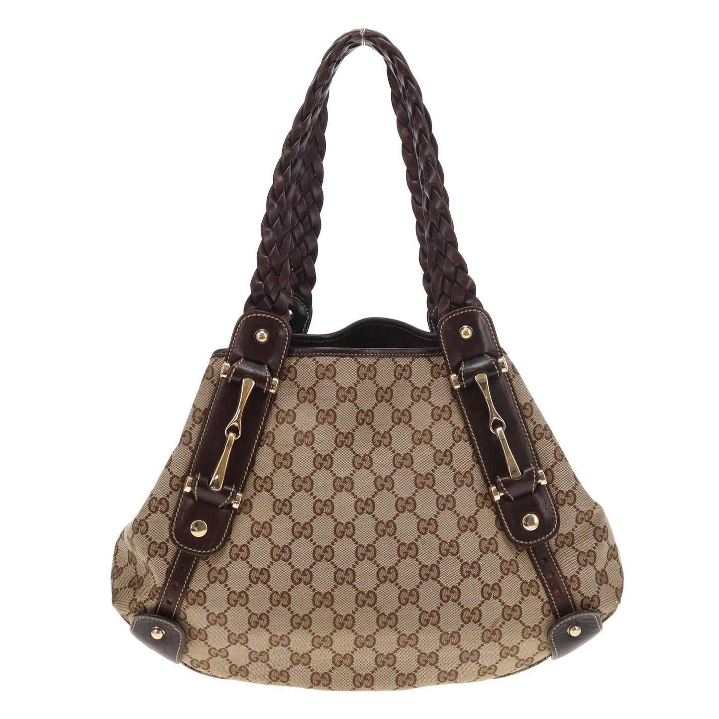 Gucci Pelham Horsebit Shoulder Bag GG Canvas Vintage