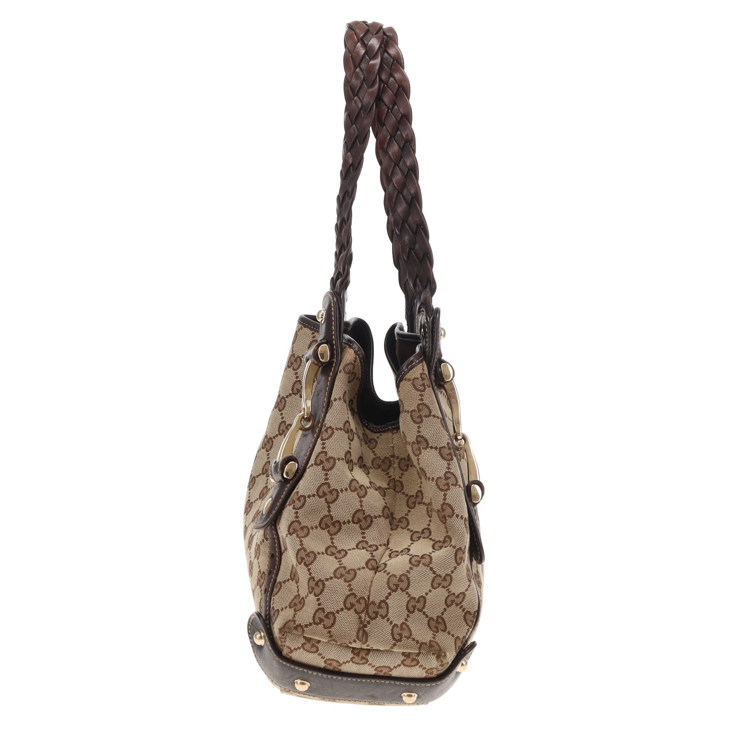 Gucci Pelham Horsebit Shoulder Bag GG Canvas Vintage
