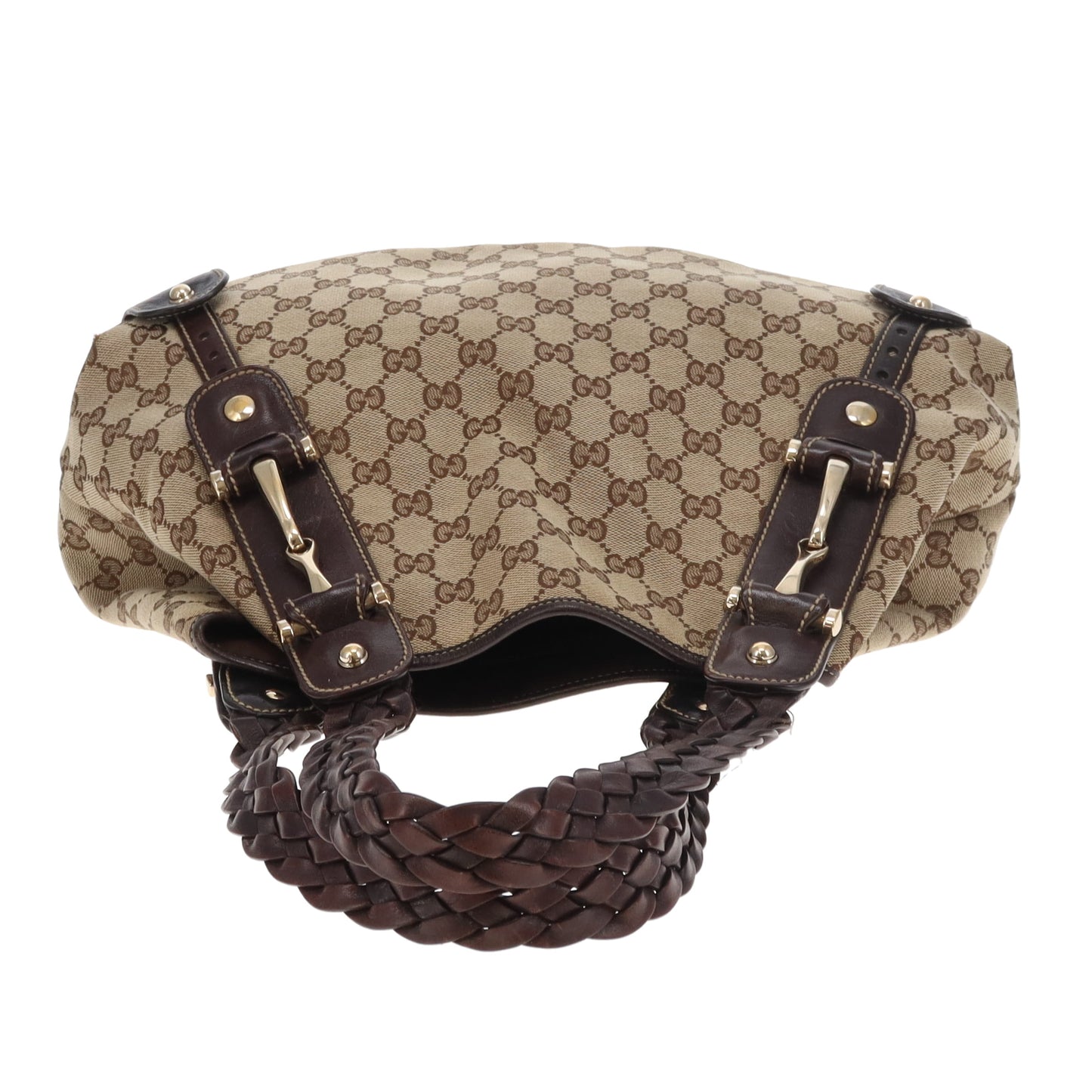 Gucci Pelham Horsebit Shoulder Bag GG Canvas Vintage