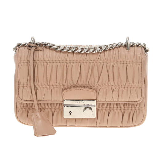 Prada Gaufre Push Lock Shoulder Bag Cammeo
