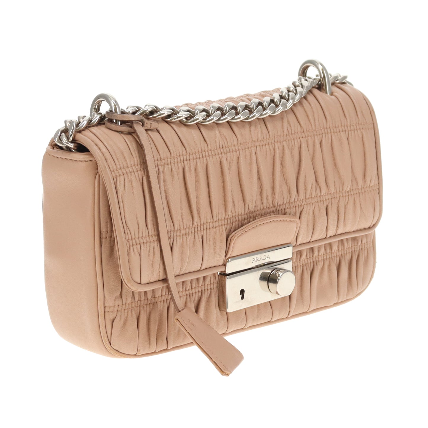 Prada Gaufre Push Lock Shoulder Bag Cammeo