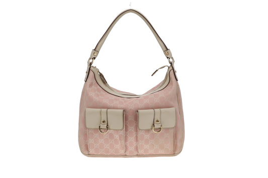 Gucci Abbey Twin Pocket Shoulder Bag Pink GG