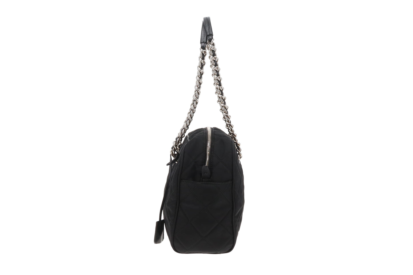 Prada Shoulder Bag Black Quilted Nylon SHW