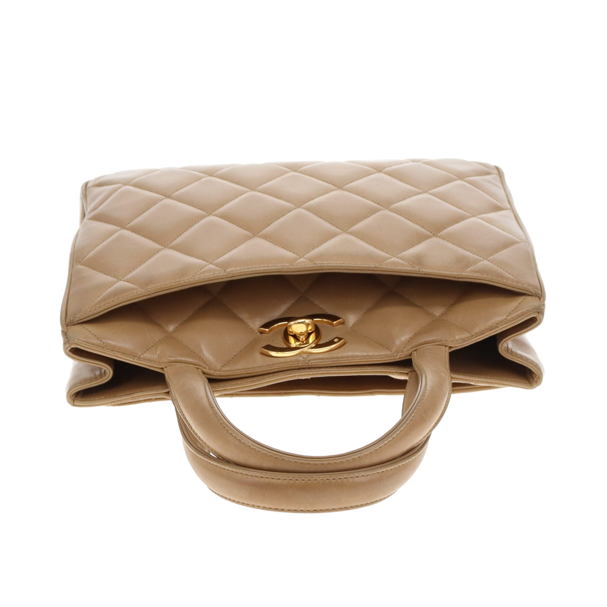 Chanel Timeless Top Handle Tote Beige Lambskin GHW