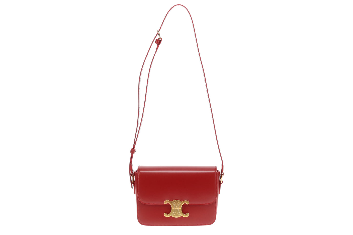 Celine Triomphe Teen Red Shiny Calfskin GHW 2023
