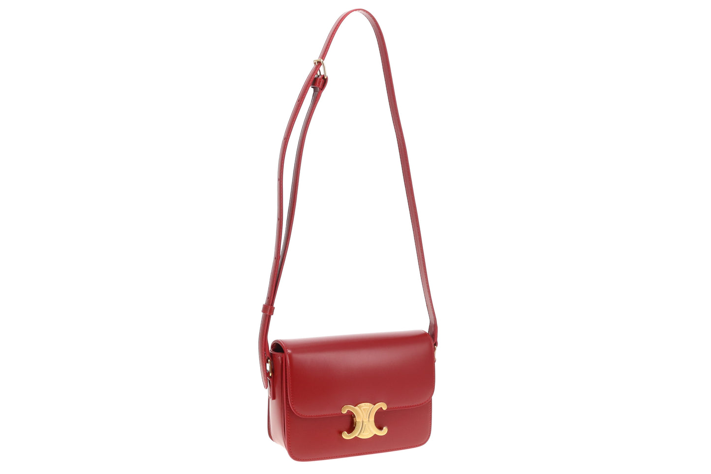 Celine Triomphe Teen Red Shiny Calfskin GHW 2023
