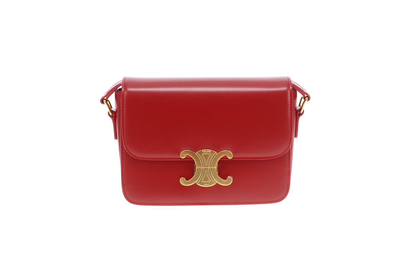 Celine Triomphe Teen Red Shiny Calfskin GHW 2023