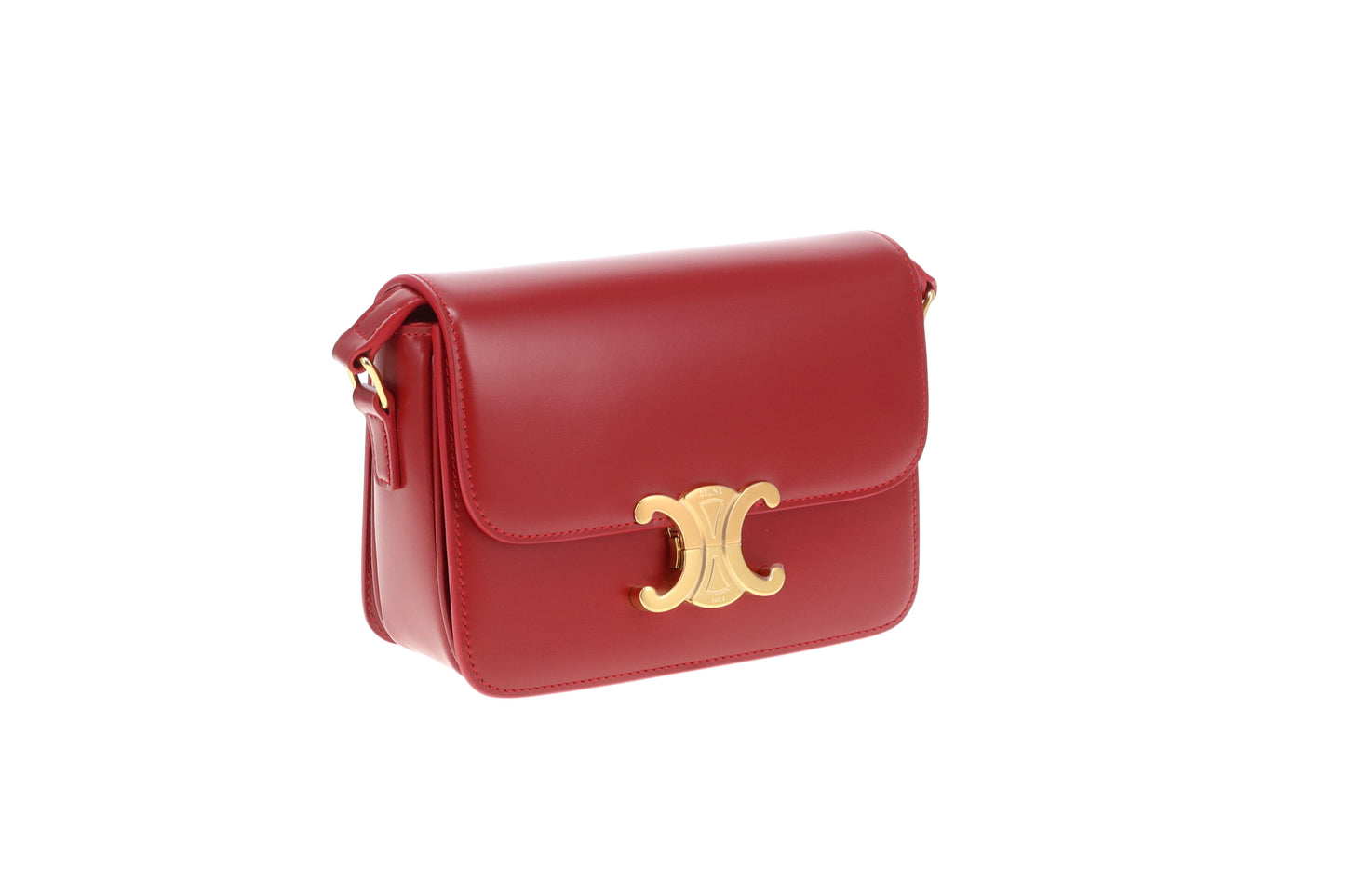 Celine Triomphe Teen Red Shiny Calfskin GHW 2023