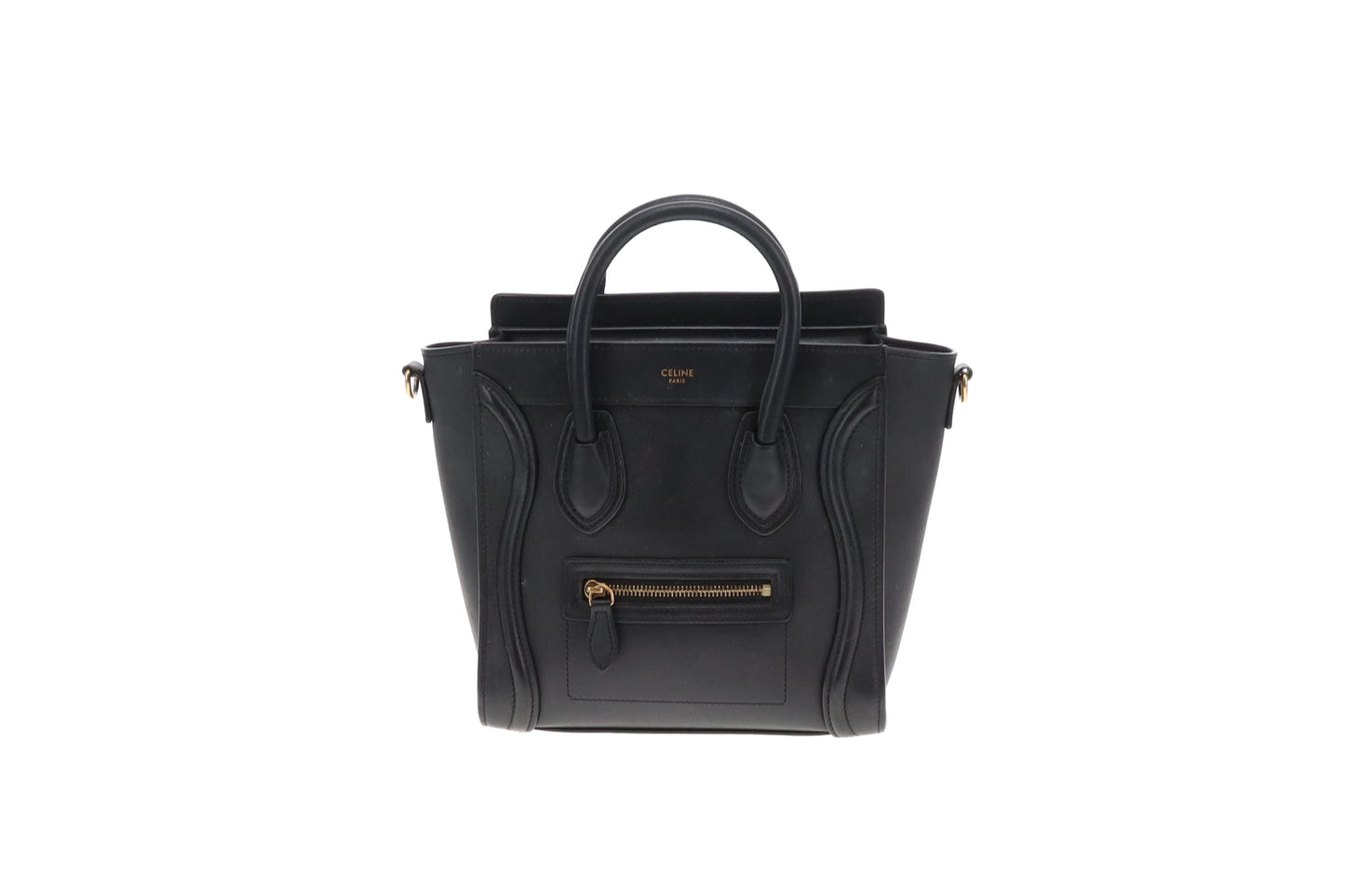 Celine Luggage Nano Black Leather GHW 2019