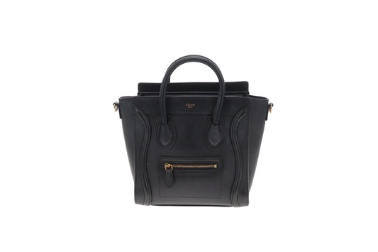 Celine Luggage Nano Black Leather GHW 2019