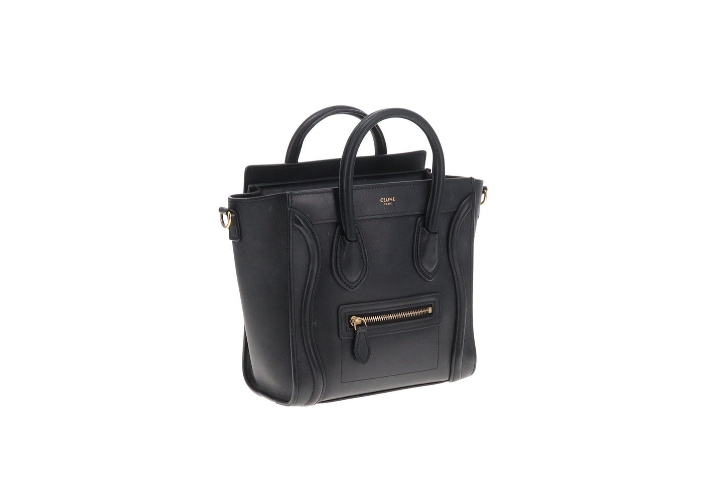 Celine Luggage Nano Black Leather GHW 2019