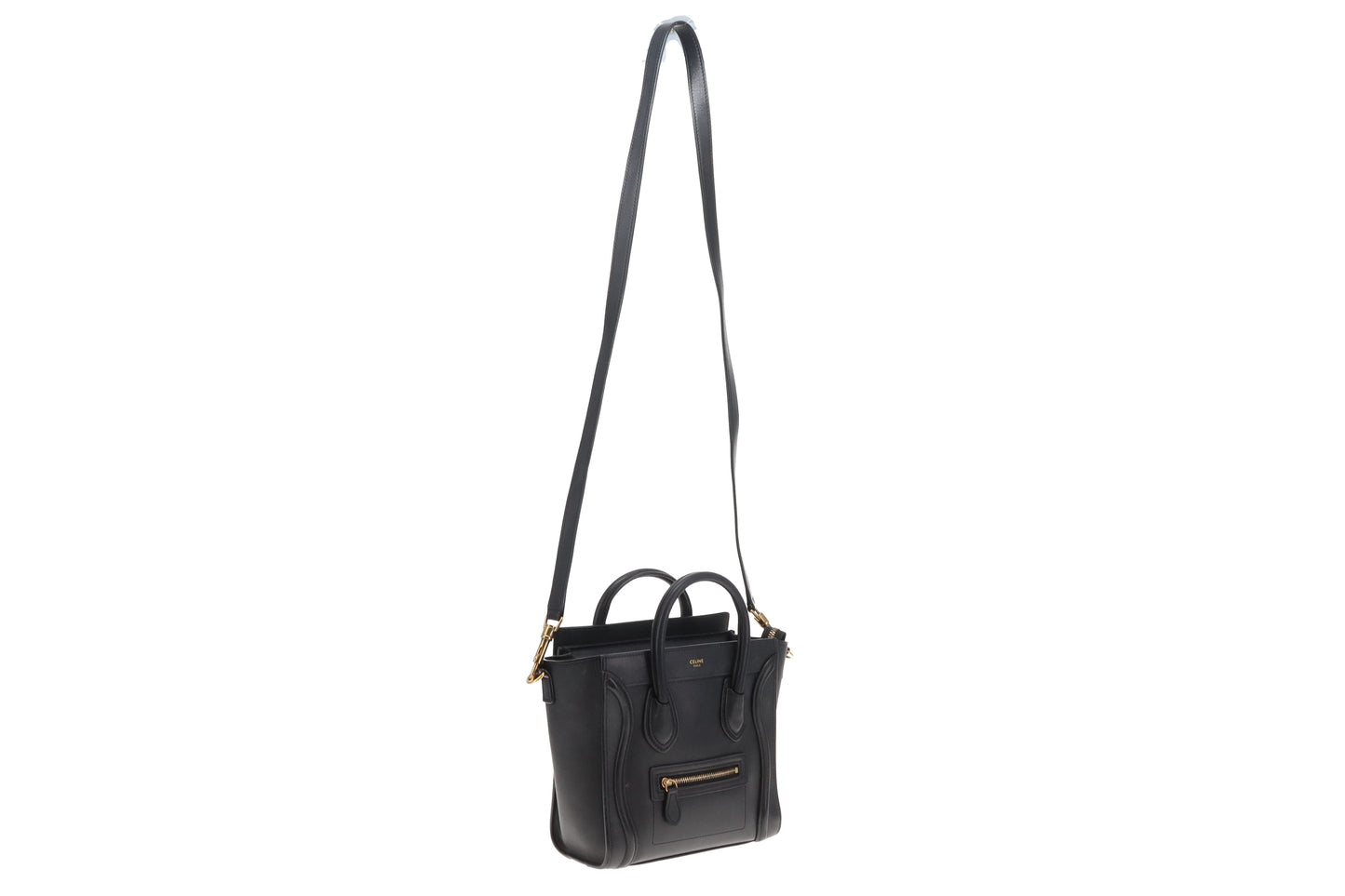 Celine Luggage Nano Black Leather GHW 2019