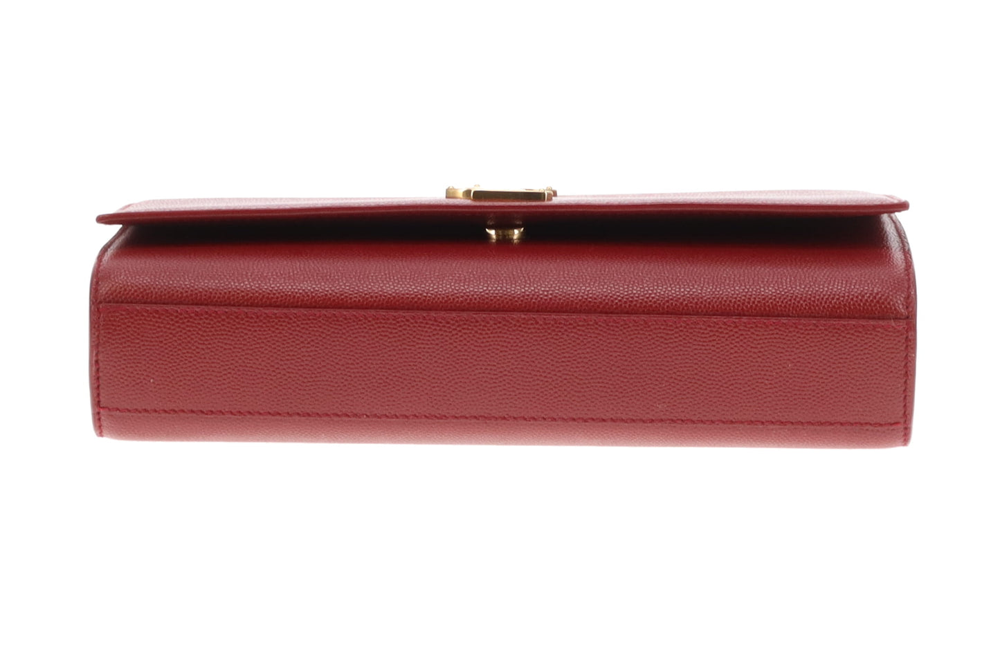 Saint Laurent Kate Burgundy In Grain De Poudre Leather