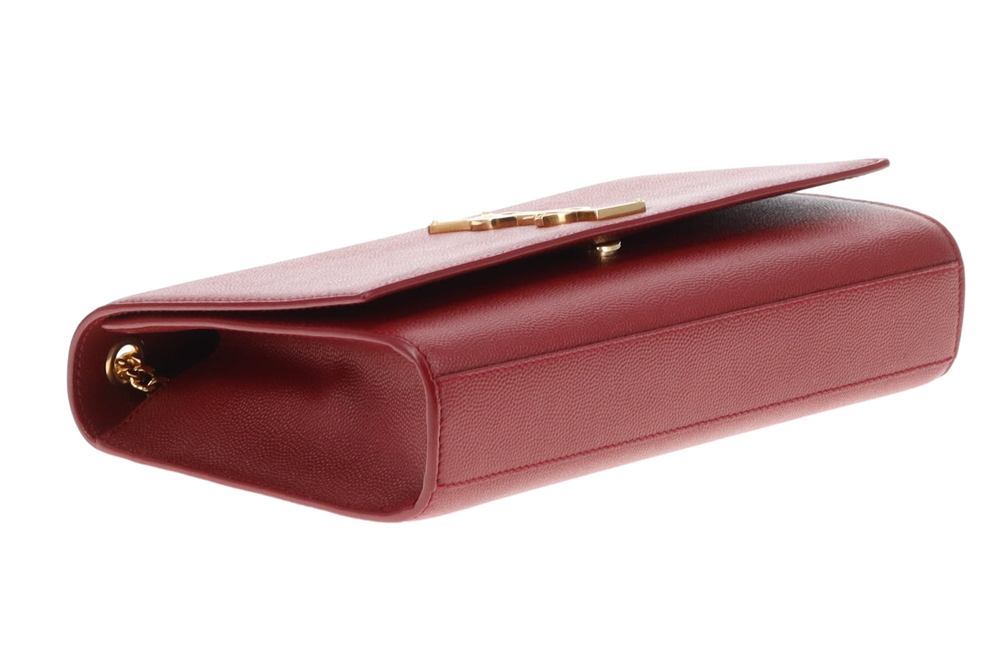 Saint Laurent Kate Burgundy In Grain De Poudre Leather