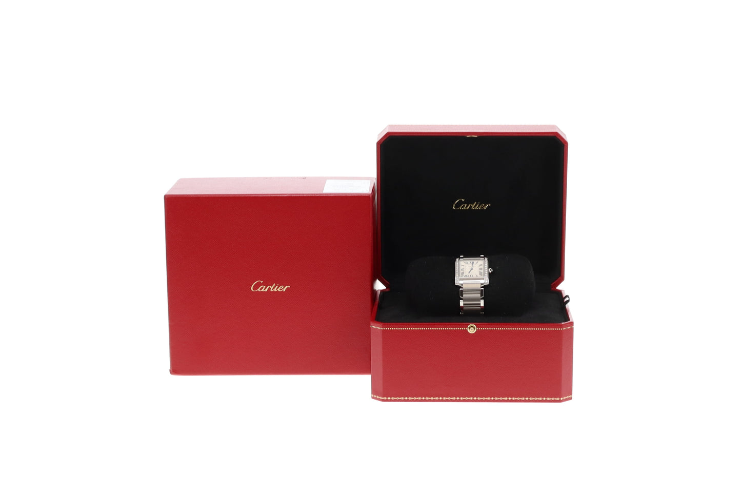 Cartier Tank Watch Medium Model Stainless Steel and Diamond (quartz movement)