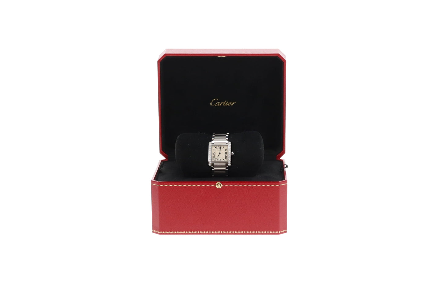 Cartier Tank Watch Medium Model Stainless Steel and Diamond (quartz movement)