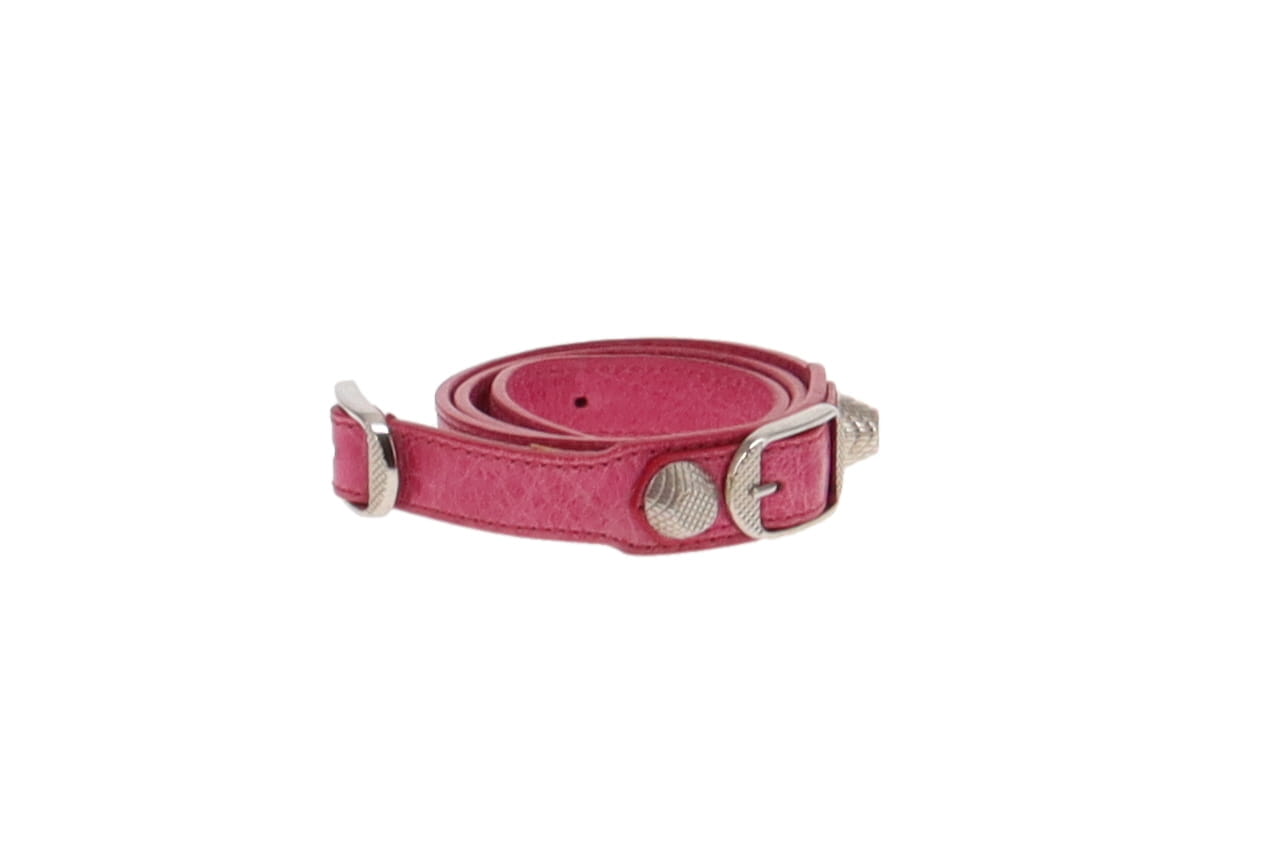 Balenciaga Peony Leather Double Wrap Classic Arena Bracelet