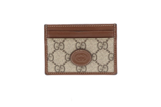Gucci GG Supreme Card Holder Brown