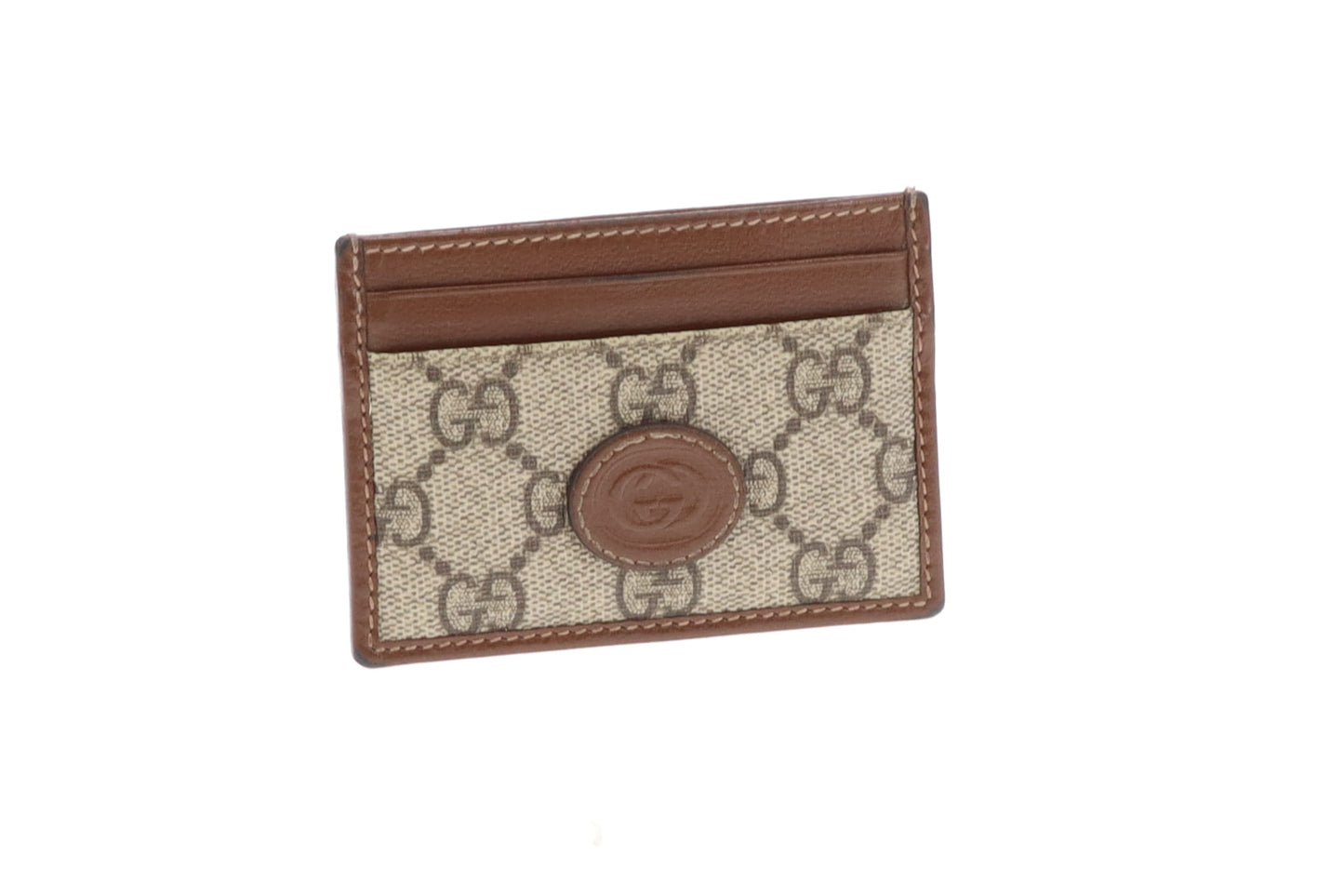 Gucci GG Supreme Card Holder Brown