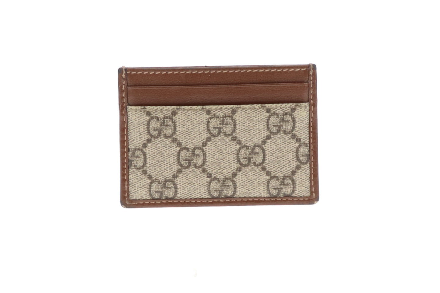 Gucci GG Supreme Card Holder Brown