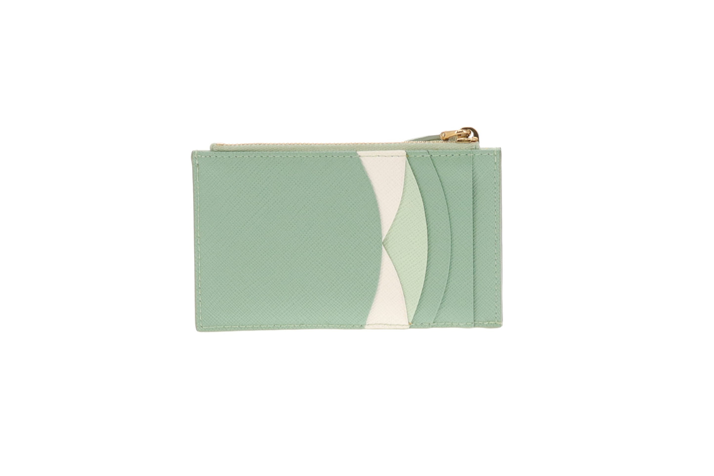 Prada Aquamarine Saffiano Leather Card Holder