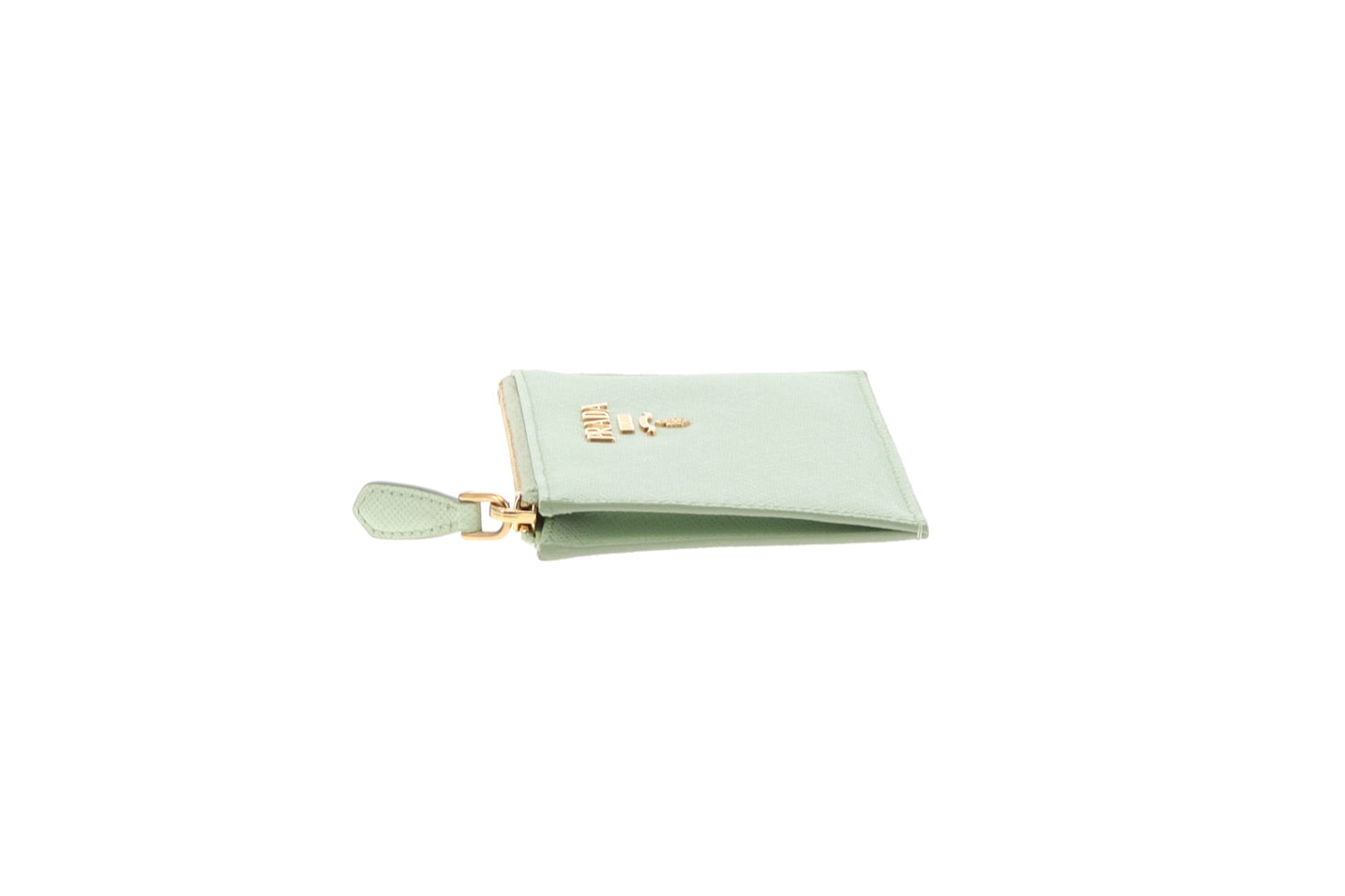 Prada Aquamarine Saffiano Leather Card Holder