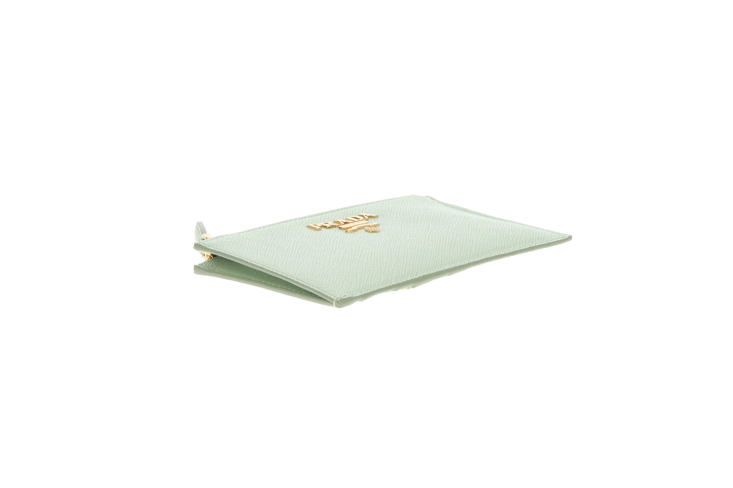 Prada Aquamarine Saffiano Leather Card Holder