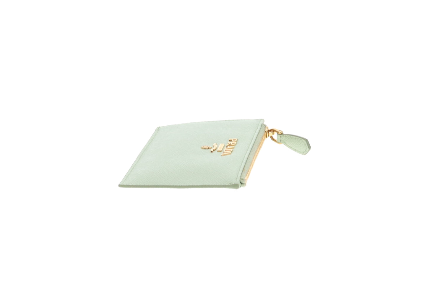 Prada Aquamarine Saffiano Leather Card Holder
