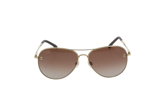 Chanel 4189 Polarized Aviators Goldtone