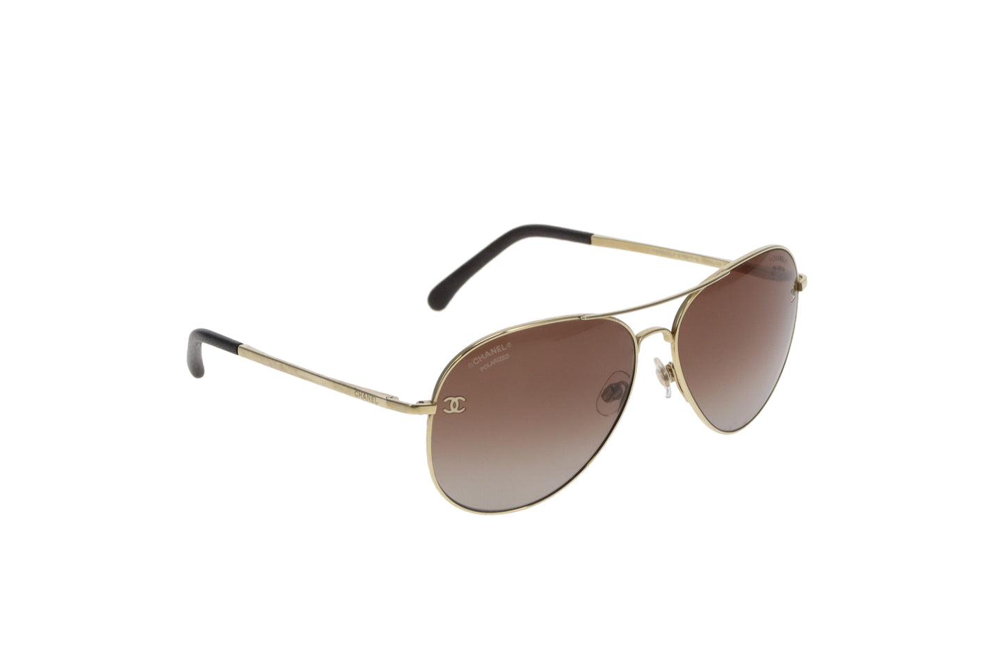 Chanel 4189 Polarized Aviators Goldtone